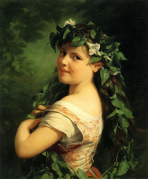 Girl with wreath, Fritz Zuber-Buhler